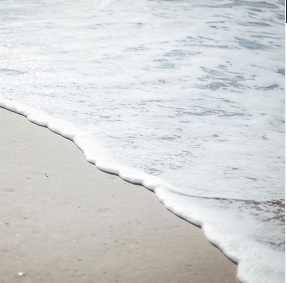 The sea lapping at the shore