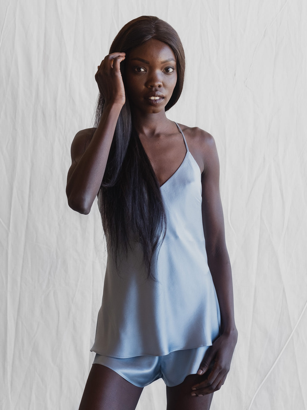 Grey silk cami hotsell