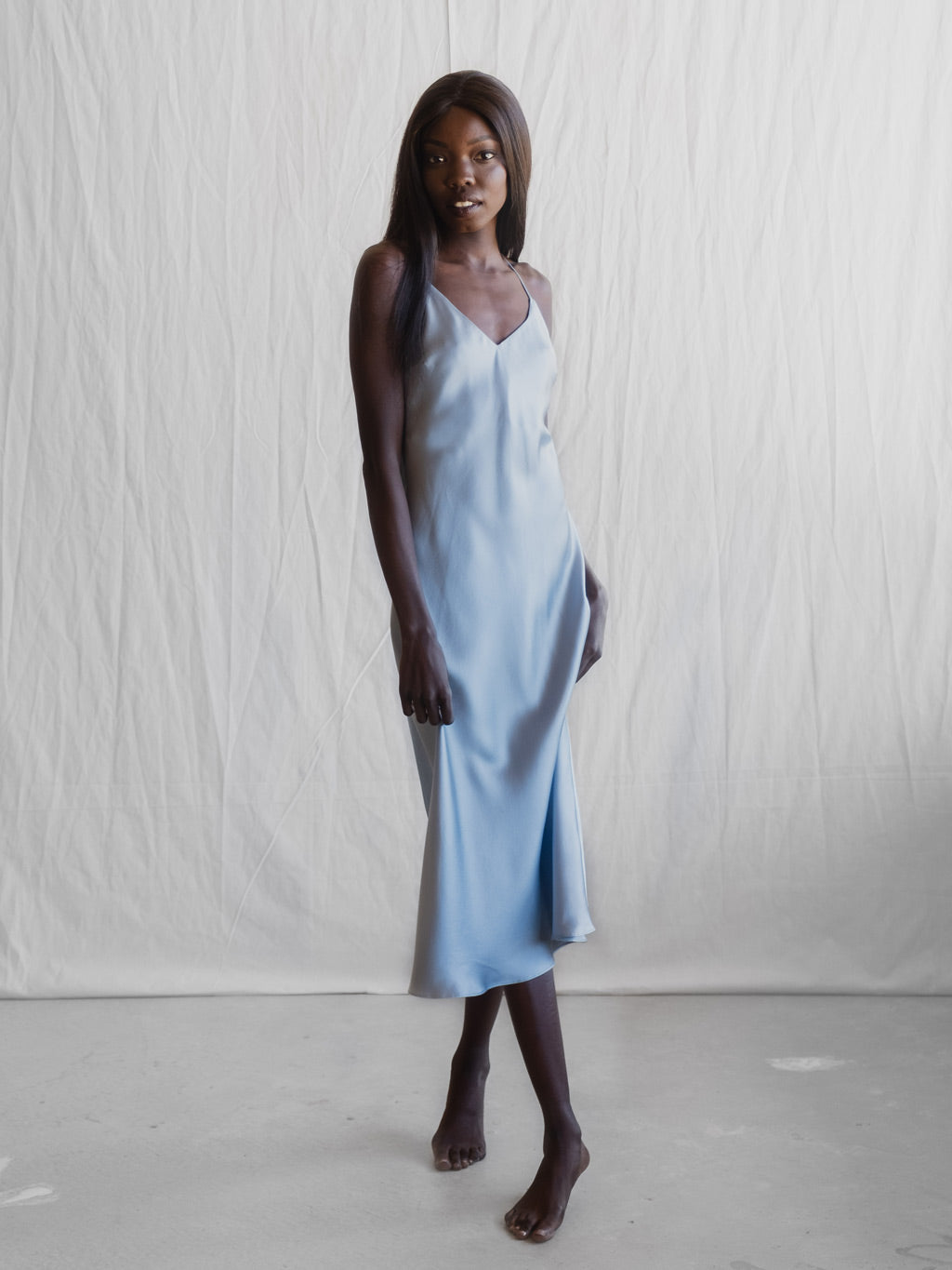 Powder Blue - Midi Silk Slip Powder Blue - Midi Silk Slip