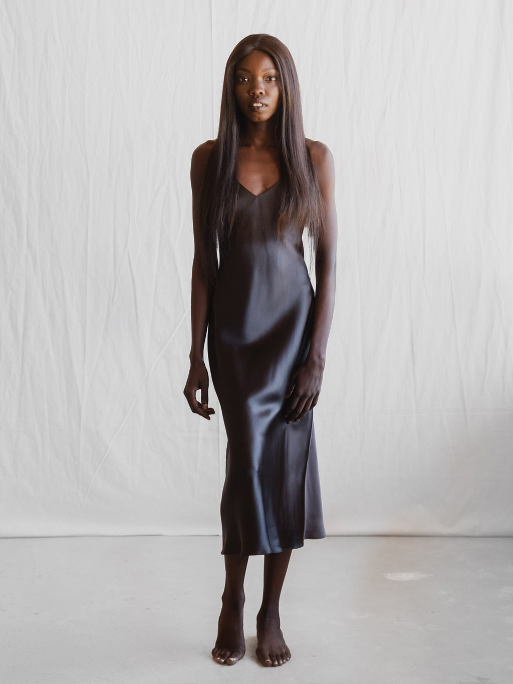 charcoal silk dress Charcoal