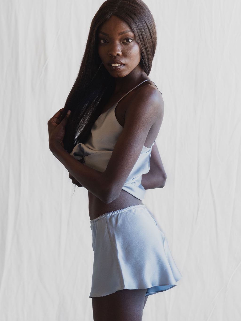 Powder Blue - Silk French Knickers