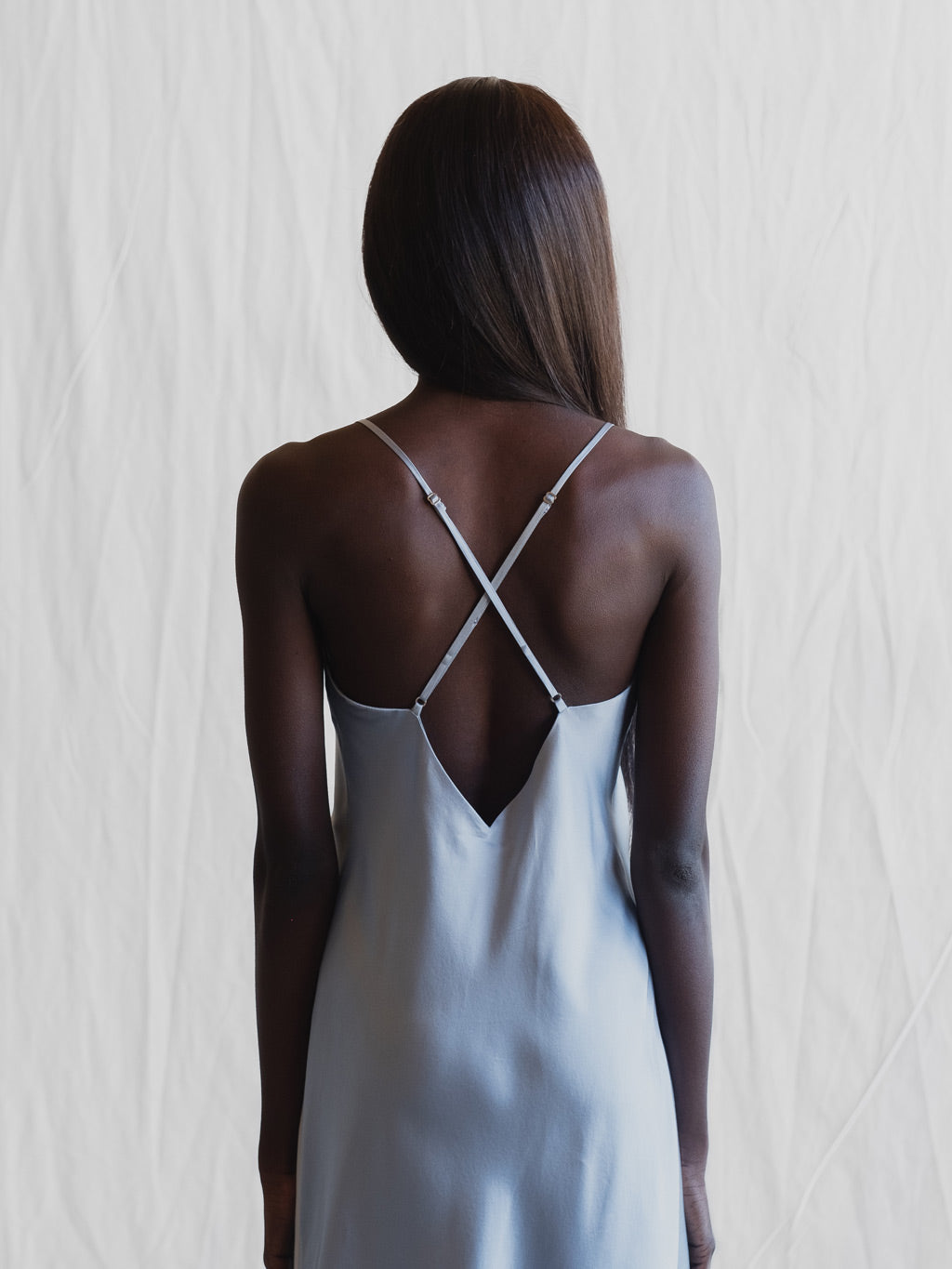 Powder Blue - Short Silk Slip