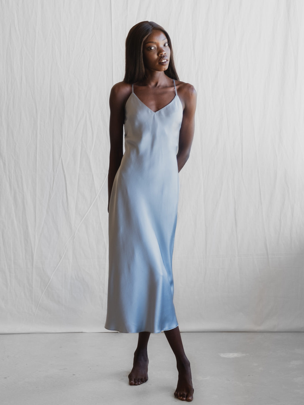 Powder blue shop slip dress