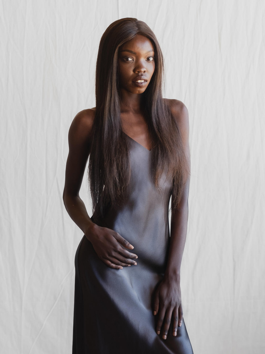 charcoal satin dress Aureia Elegant Charcoal Gray Satin Splice Luxurious Beaded Sequin Collar Off Shoulder Long Sleeve Fishtail Maxi Dress With Trailing Hem For Formal Weddings