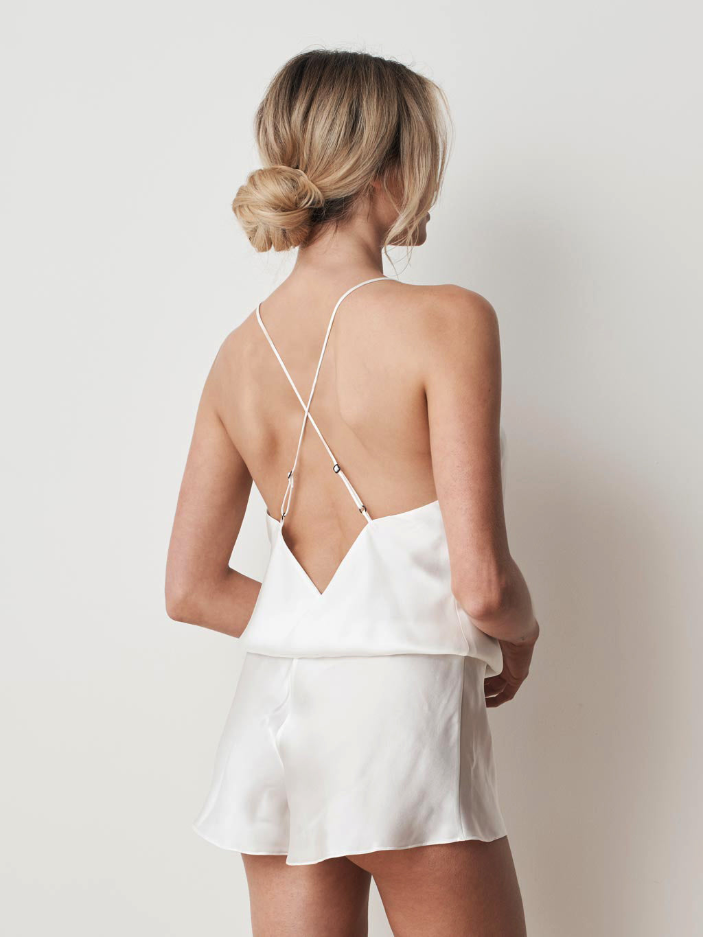 Ivory white - Silk Playsuit
