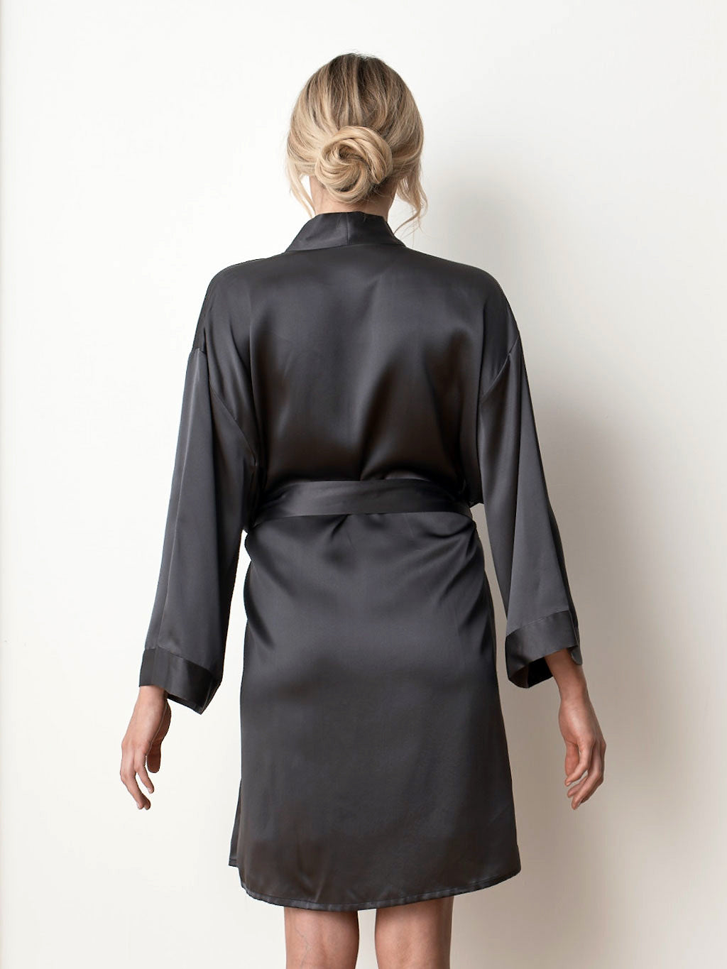 Charcoal - Silk Robe