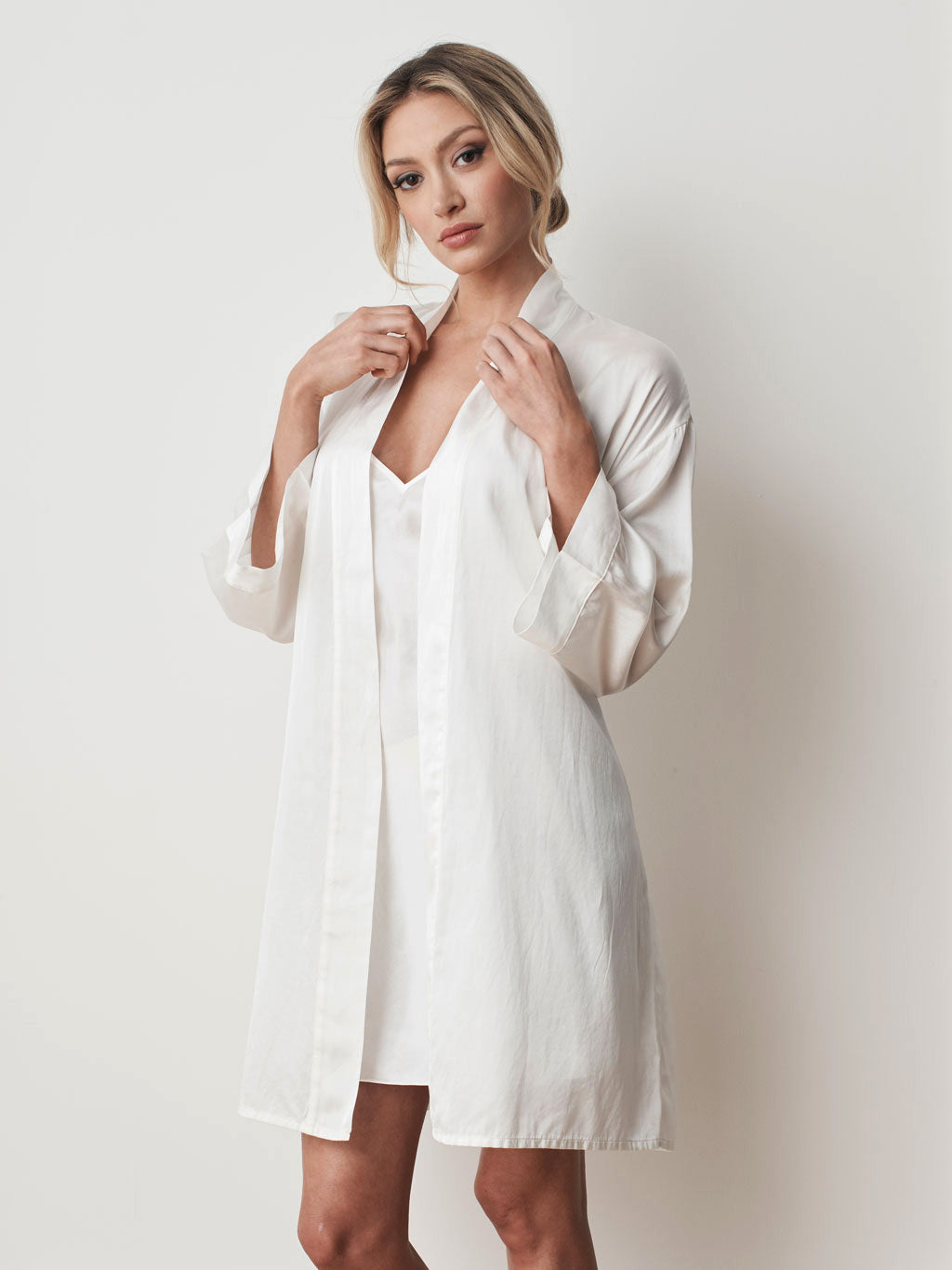 Ivory White - Silk Cotton Robe
